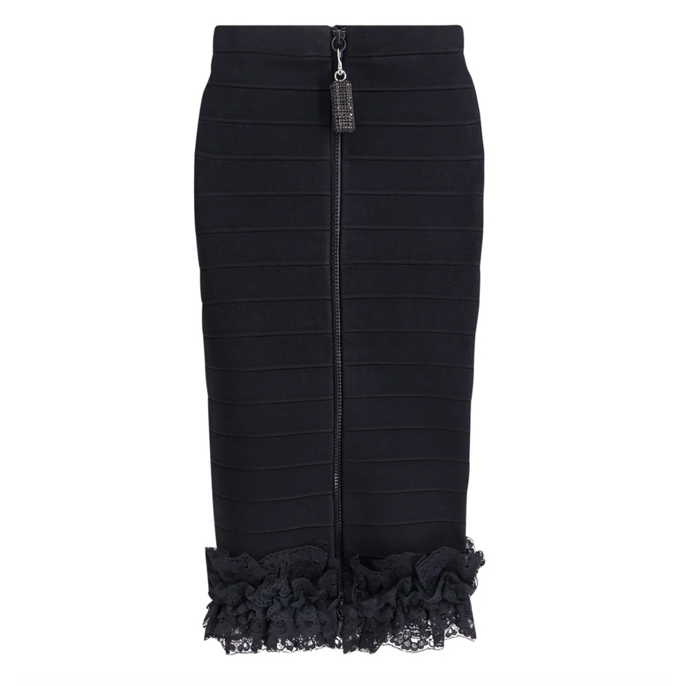 Self Portrait x Christopher Kane ruffle knit midi skirt - Size 8 - NWT